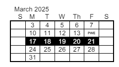 District School Academic Calendar for Two Springs Elementary School for March 2025