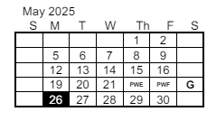 District School Academic Calendar for Lewis & Clark Middle School for May 2025