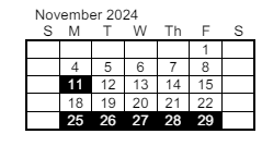 District School Academic Calendar for Lewis & Clark Middle School for November 2024