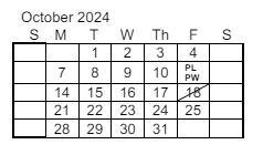 District School Academic Calendar for Two Springs Elementary School for October 2024