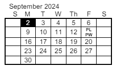 District School Academic Calendar for Two Springs Elementary School for September 2024