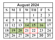 District School Academic Calendar for Allen Elementary School for August 2024