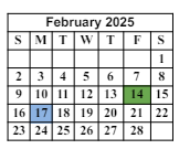 District School Academic Calendar for Allen Elementary School for February 2025