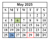 District School Academic Calendar for Allen Elementary School for May 2025