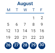 District School Academic Calendar for Greenbrier INT. for August 2024