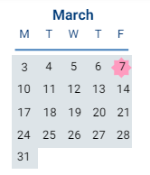 District School Academic Calendar for Deep Creek Middle for March 2025