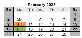 District School Academic Calendar for College Hill Elementary School for February 2025