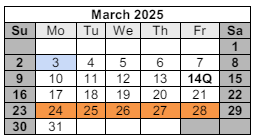 District School Academic Calendar for Pleasant Hill Elementary School for March 2025