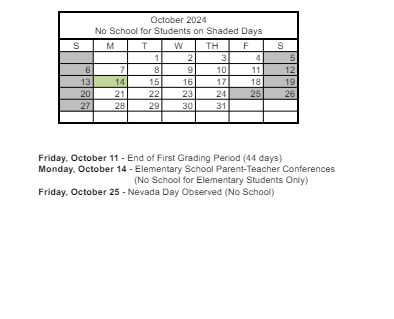 District School Academic Calendar for Walter Bracken Elementary School for October 2024