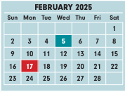 District School Academic Calendar for Broadleigh Elementary School for February 2025