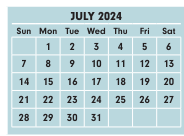 District School Academic Calendar for Binns At Stockbridge for July 2024