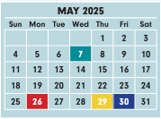 District School Academic Calendar for Binns At Stockbridge for May 2025