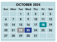 District School Academic Calendar for Binns At Stockbridge for October 2024