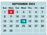 District School Academic Calendar for Binns At Stockbridge for September 2024