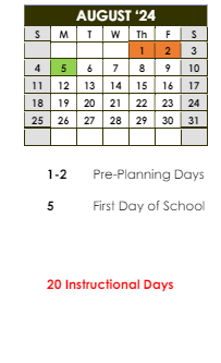 District School Academic Calendar for Cross Keys High School for August 2024