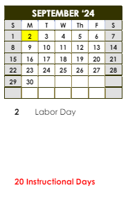 District School Academic Calendar for Cross Keys High School for September 2024