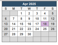 District School Academic Calendar for Brentwood Elementary School for April 2025