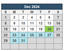 District School Academic Calendar for O. J. Semmes Elementary School for December 2024