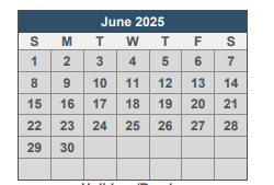 District School Academic Calendar for Escambia Bay Marine Institute for June 2025