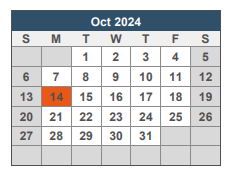 District School Academic Calendar for Warrington Middle School for October 2024