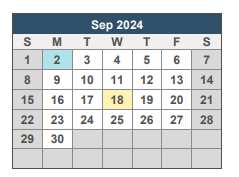 District School Academic Calendar for Wedgewood Middle School for September 2024