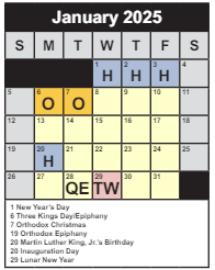 District School Academic Calendar for Westlawn ELEM. for January 2025