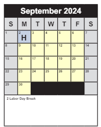 District School Academic Calendar for Garfield Elementary for September 2024