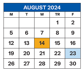 District School Academic Calendar for Lexington Day Treatment Center for August 2024