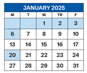 District School Academic Calendar for Lexington Day Treatment Center for January 2025