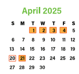 District School Academic Calendar for Hermitage High for April 2025