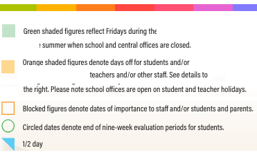 District School Academic Calendar Legend for Highland Springs Tech Ctr