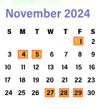 District School Academic Calendar for VA. Randolph COMM. High for November 2024