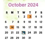 District School Academic Calendar for Highland Springs Tech Ctr for October 2024