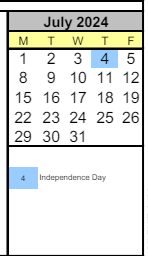 District School Academic Calendar for Chinook Middle School for July 2024