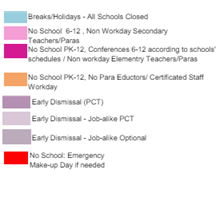 District School Academic Calendar Legend for Madrona Elementary