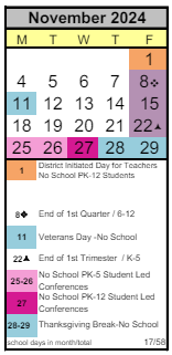 District School Academic Calendar for Mount Rainier High School for November 2024