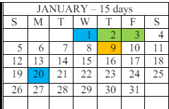 District School Academic Calendar for Battle Mountain High School for January 2025