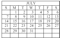 District School Academic Calendar for Eleanor Lemaire Elementary School for July 2024