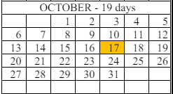 District School Academic Calendar for Eliza Pierce Elementary School for October 2024