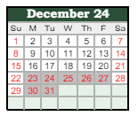 District School Academic Calendar for Dayton Elementary School for December 2024