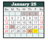 District School Academic Calendar for Dayton Elementary School for January 2025