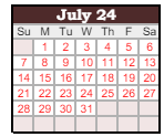 District School Academic Calendar for Dayton Elementary School for July 2024