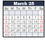 District School Academic Calendar for Dayton Intermediate School for March 2025