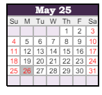 District School Academic Calendar for Dayton Elementary School for May 2025