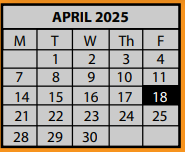 District School Academic Calendar for Star Academy for April 2025