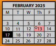 District School Academic Calendar for Kate Bond Elementary School for February 2025