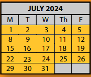 District School Academic Calendar for Sherwood Middle School for July 2024