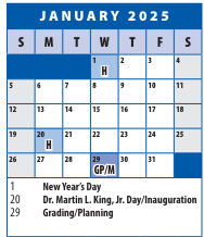 District School Academic Calendar for Winston Churchill High for January 2025