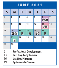 District School Academic Calendar for Winston Churchill High for June 2025