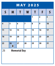 District School Academic Calendar for Winston Churchill High for May 2025